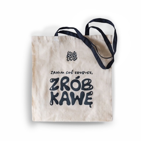 Torba bawełniana Kafejeto z nadrukiem "Zanim coś zrobisz, zrób kawę" Torba bawełniana Kafejeto z nadrukiem "Zanim coś zrobisz, zrób kawę"