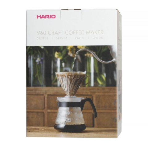 Zestaw: Zaparzacz do kawy Hario V60 Craft Coffee Maker + serwer + filtry Zestaw: Zaparzacz do kawy Hario V60 Craft Coffee Maker + serwer + filtry